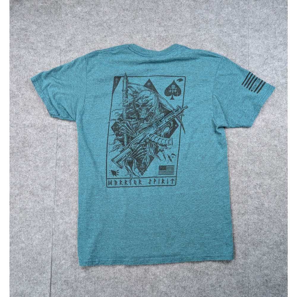Howitzer Graphic Shirt Mens Medium Ace Cards Military Patriotic Warrior Spirit